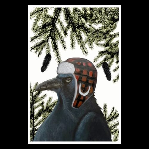 Joulukortti - Joulukuusen metsästäjä