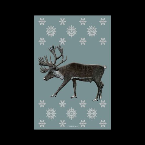 Poron kuva lumihiutale-taustalla.