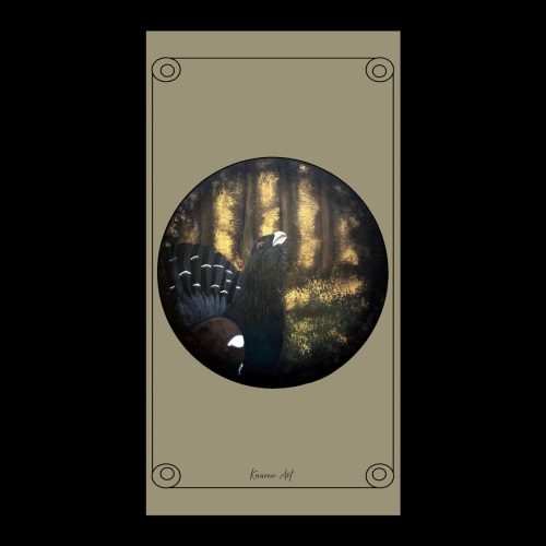 Metso metsässä, pyöreä maalaus