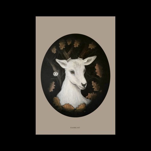 "Valkoinen Peura" - taittokortti 10x15